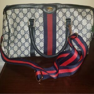 Web Purse Strap Navy and Red